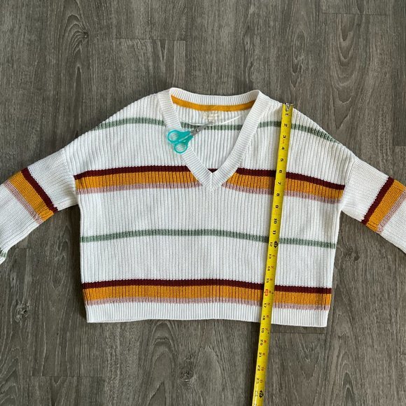 LA Hearts Striped Cropped V-Neck Pullover Sweater PacSun - Picture 5 of 7